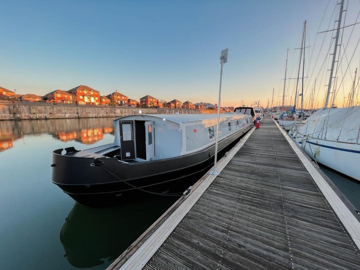 Botel Luxury Wide Beam Canal Boat In The Docks Liverpool